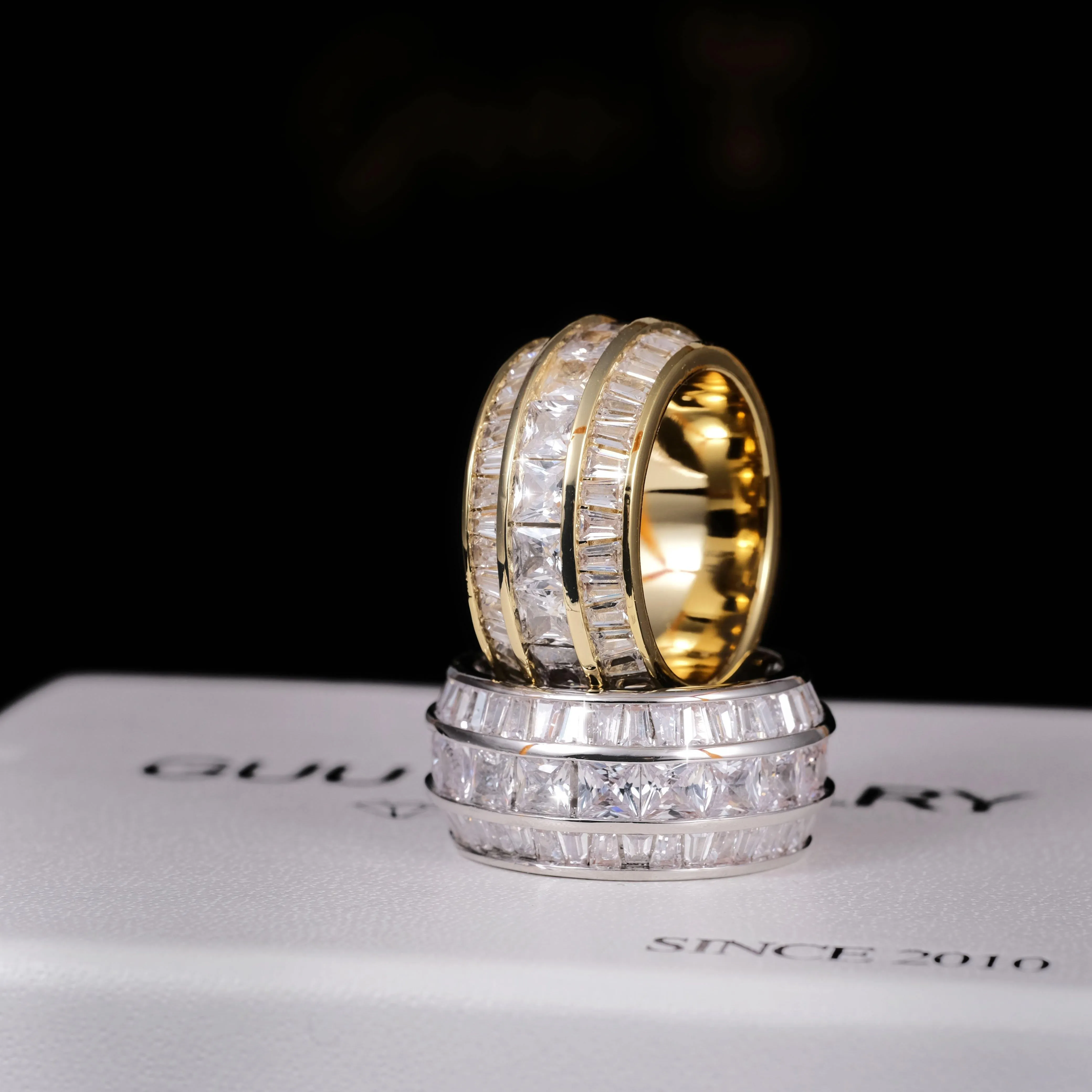 3 Layer Baguette Band Ring