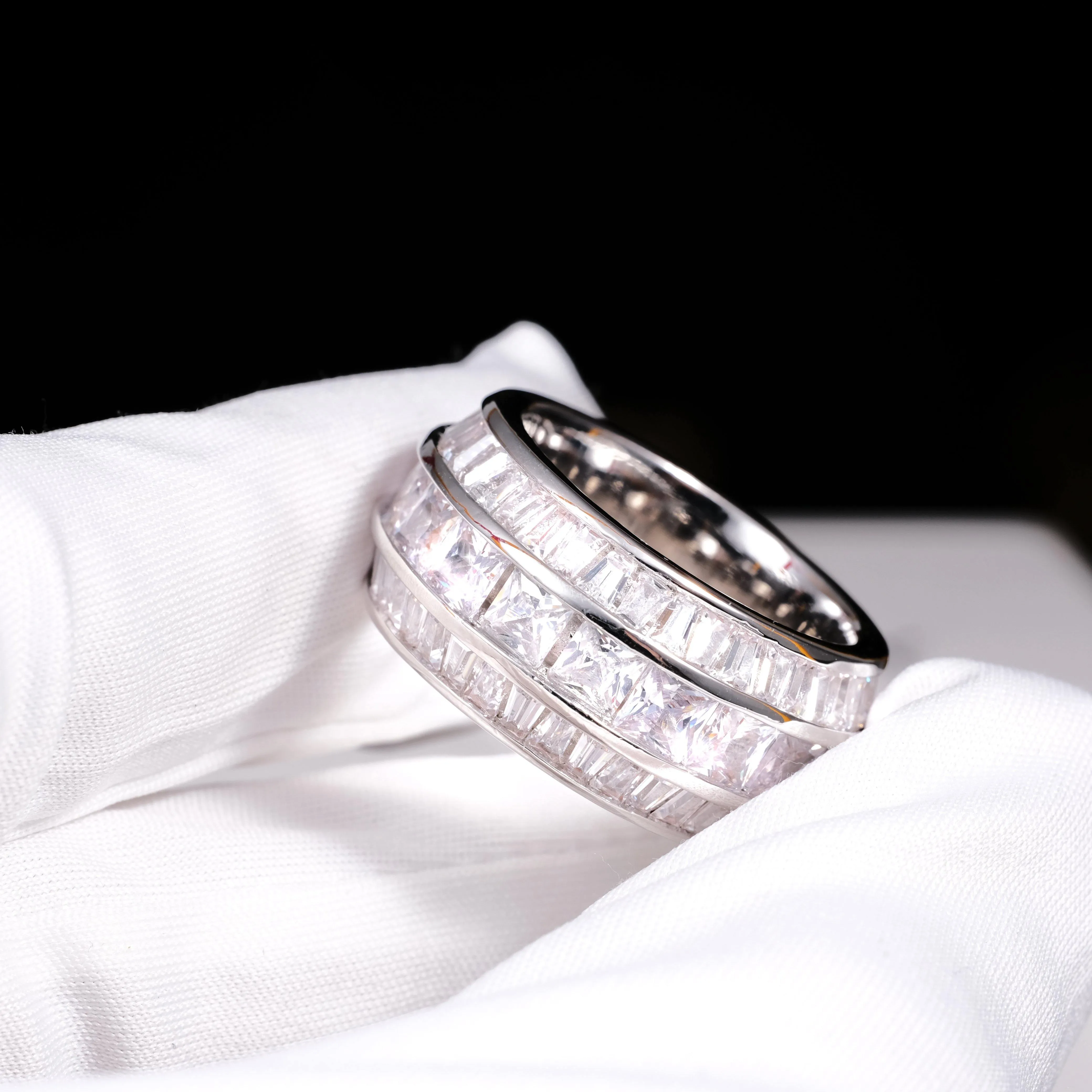 3 Layer Baguette Band Ring