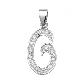 Acotis Silver Pendant Initial with Zirconia Accent G6128/O