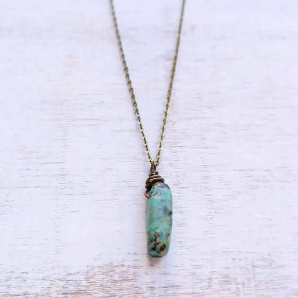 African Turquoise Point Necklace