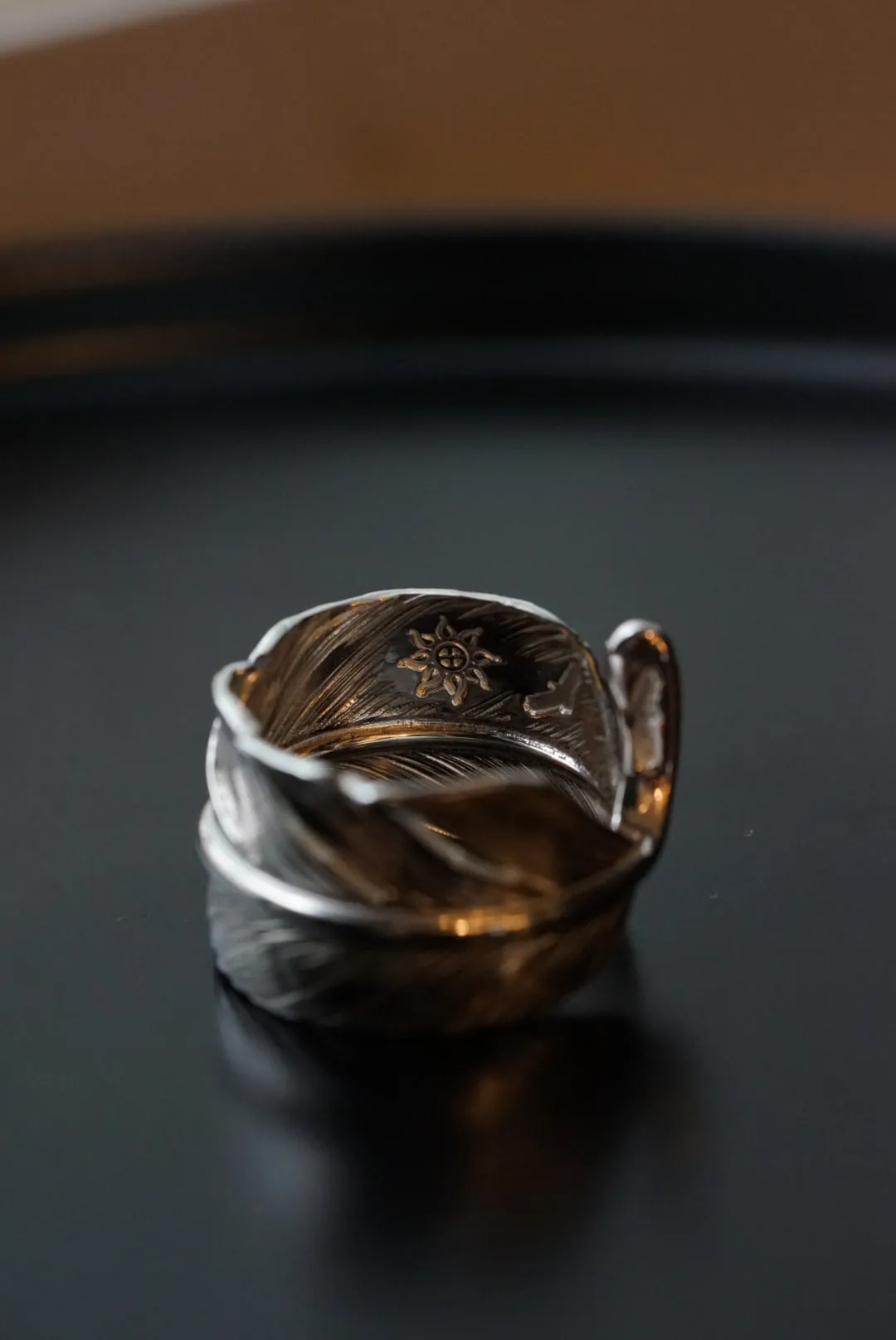 Albatory 925 Silver Feather Ring
