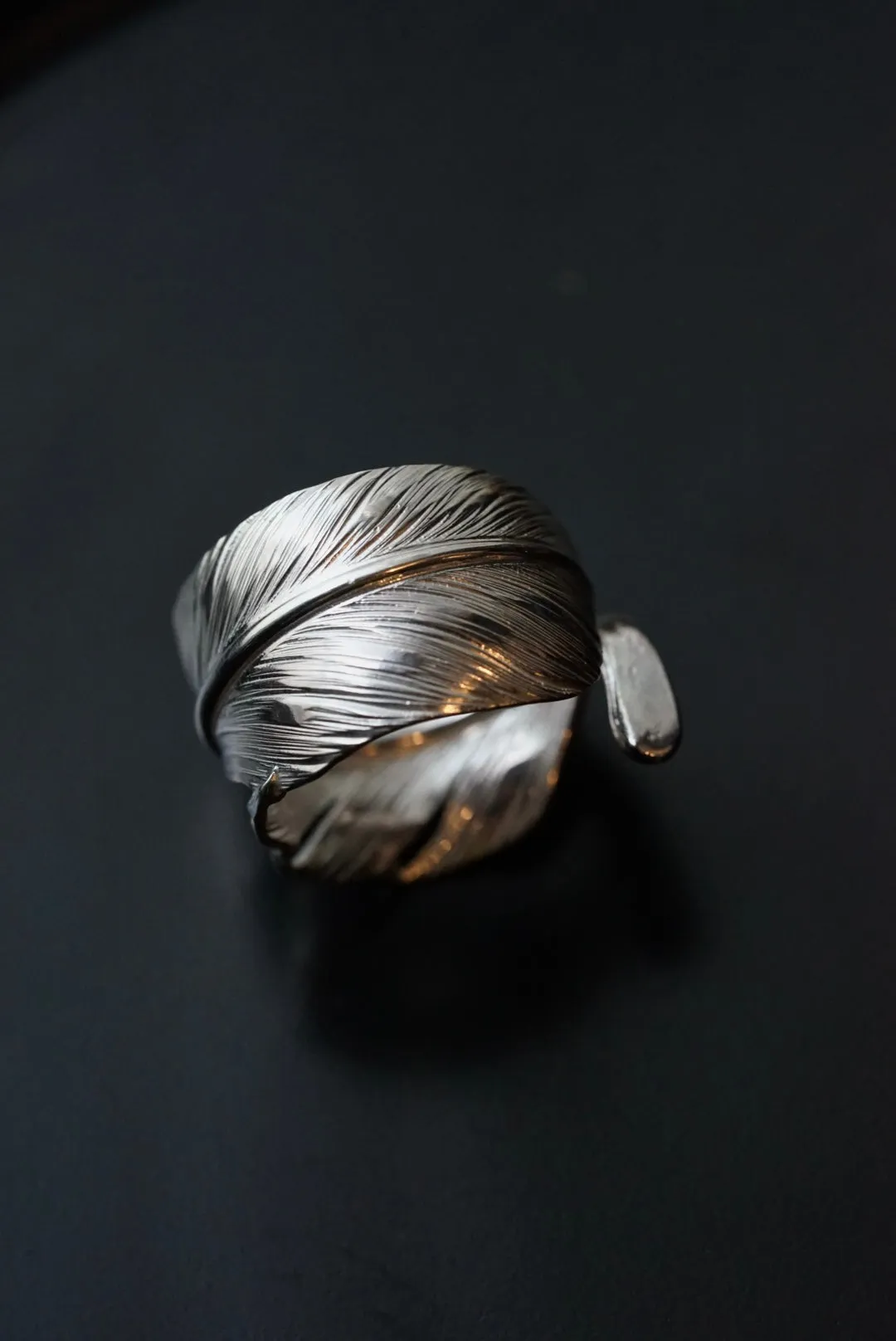Albatory 925 Silver Feather Ring