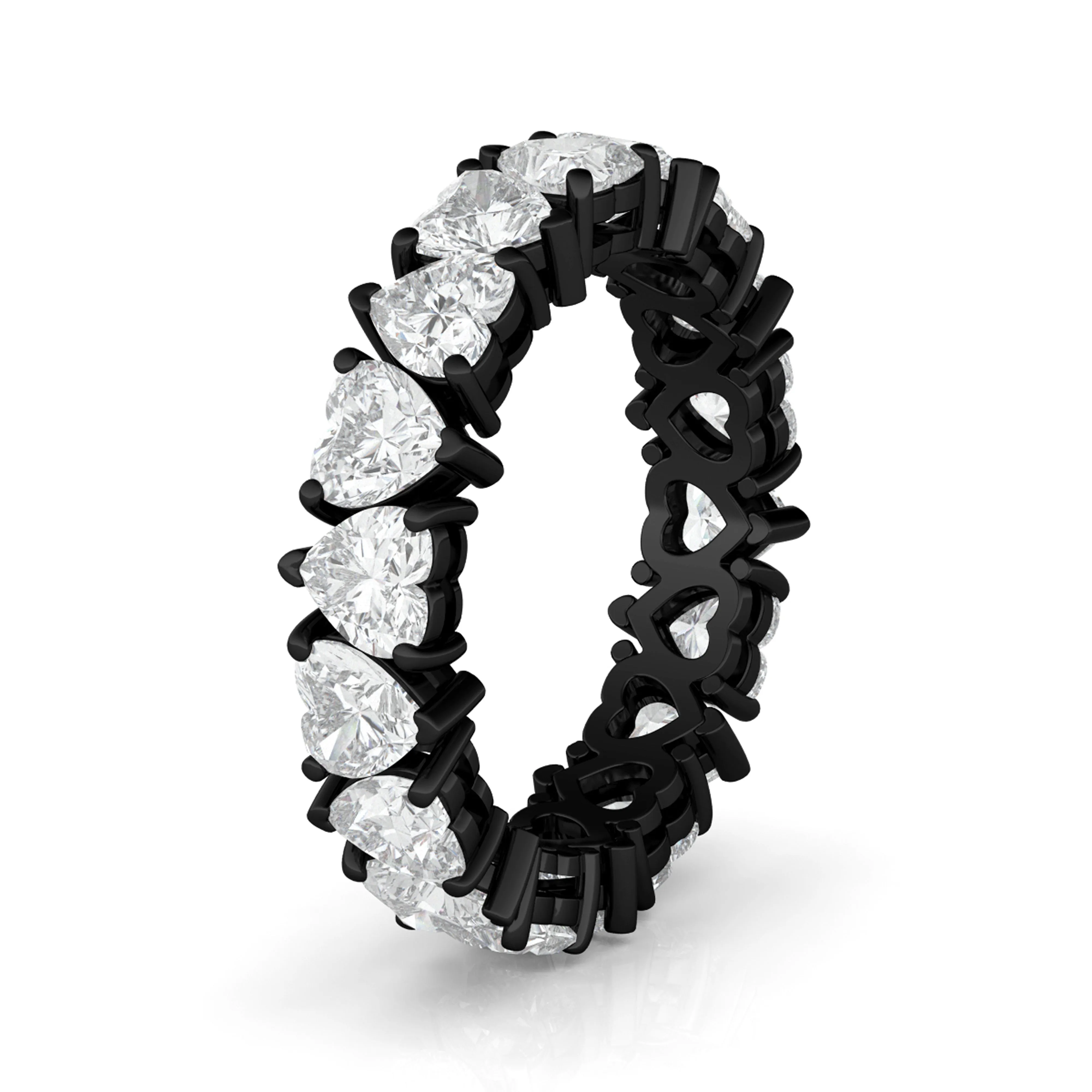 Alternating Heart Diamond Eternity Band