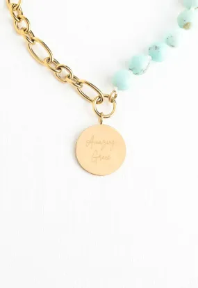 Amazing Grace Turquoise & Chain Necklace