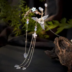 Ancient Style Golden Branches and Jade Leaves Hairpin Costume Accessories
