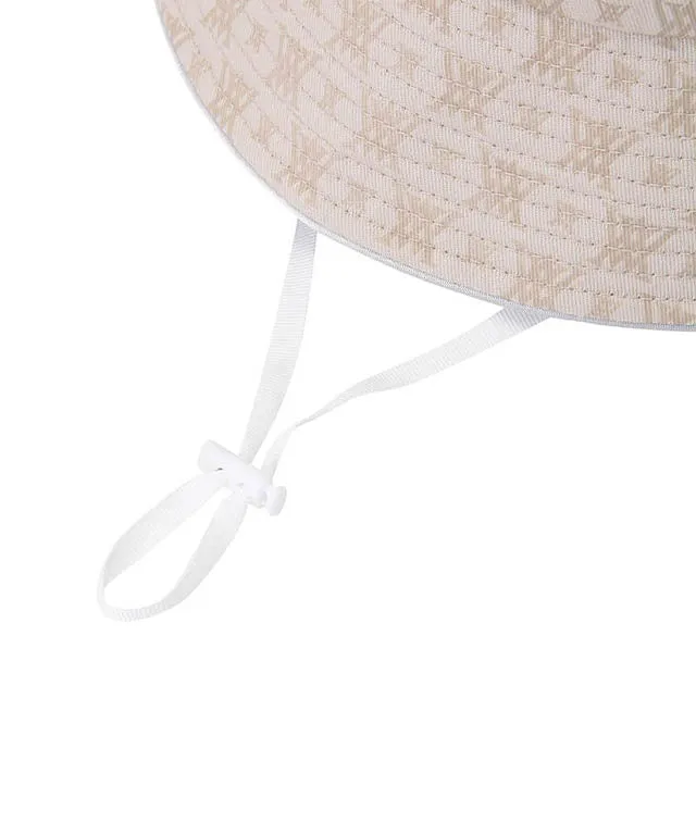 ANEW Monogram Round Taping Bucket Hat - Beige