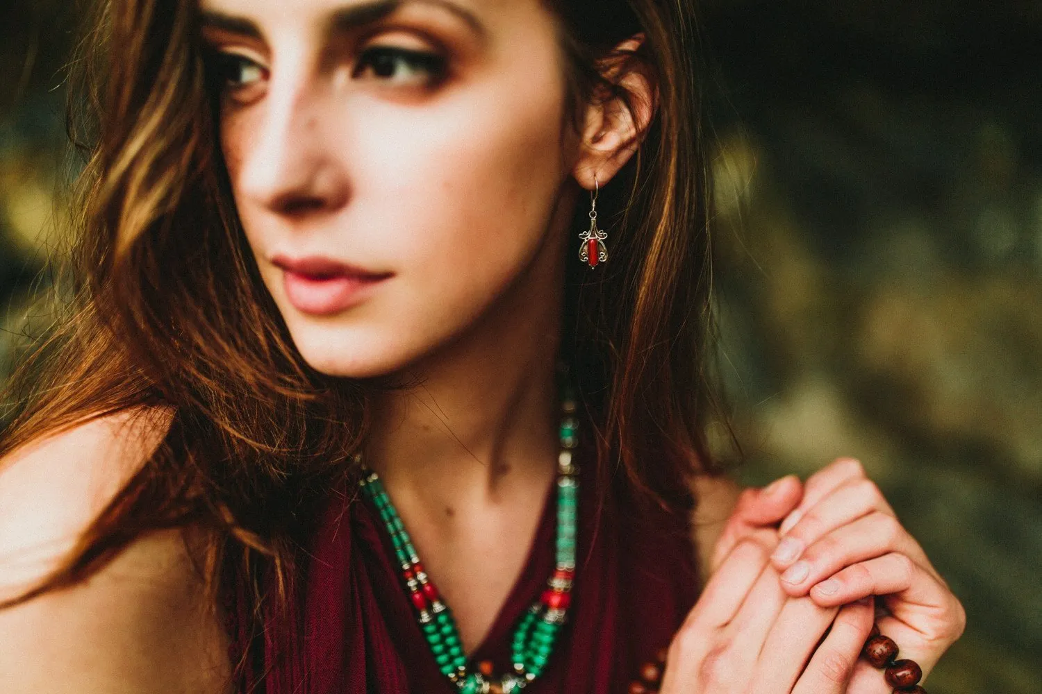 Antique Coral Embellishment Earrings