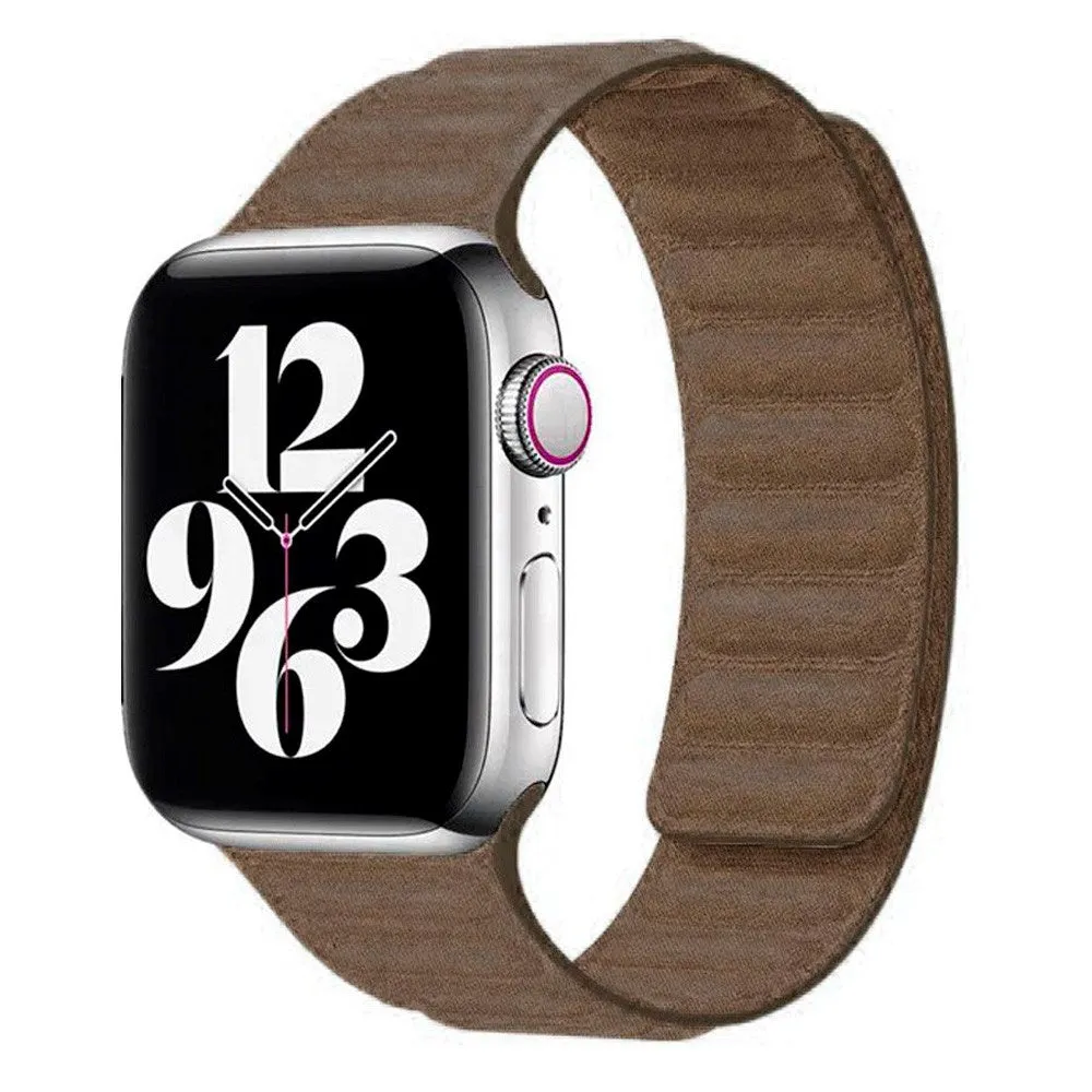 Apple Watch (38/40/SE/41/42mm) Lippa Magnetisk Finewoven Rem - Brun