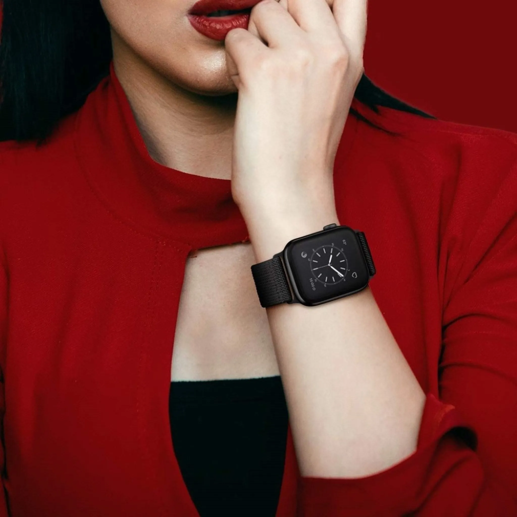 Apple Watch 40mm elastic pattern watch strap - Black