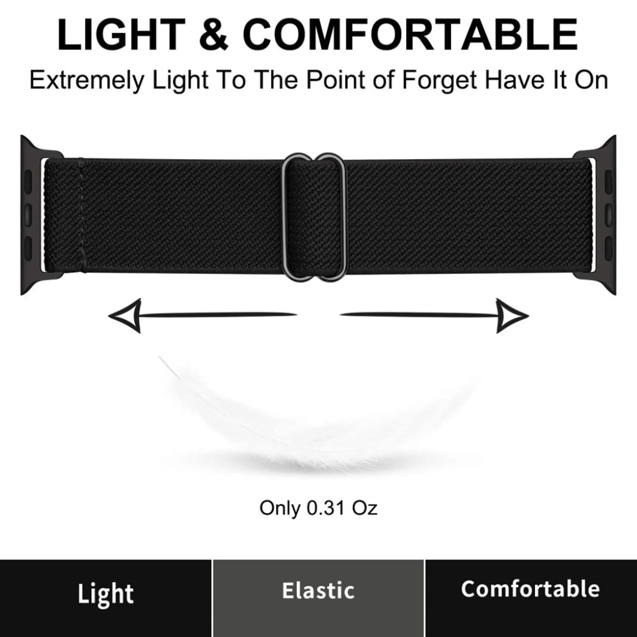 Apple Watch 40mm elastic pattern watch strap - Black