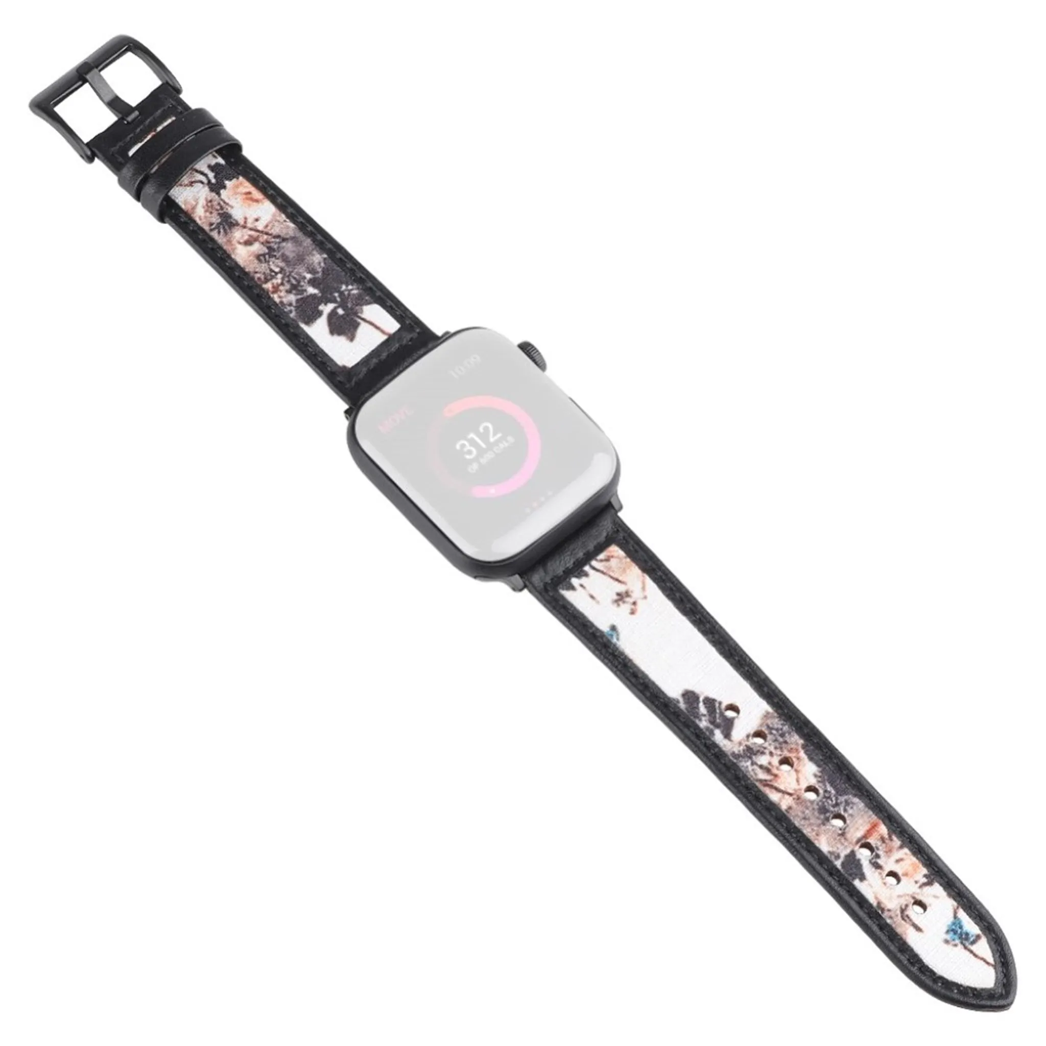 Apple Watch 40mm pattern landscape leather watch strap - Brown