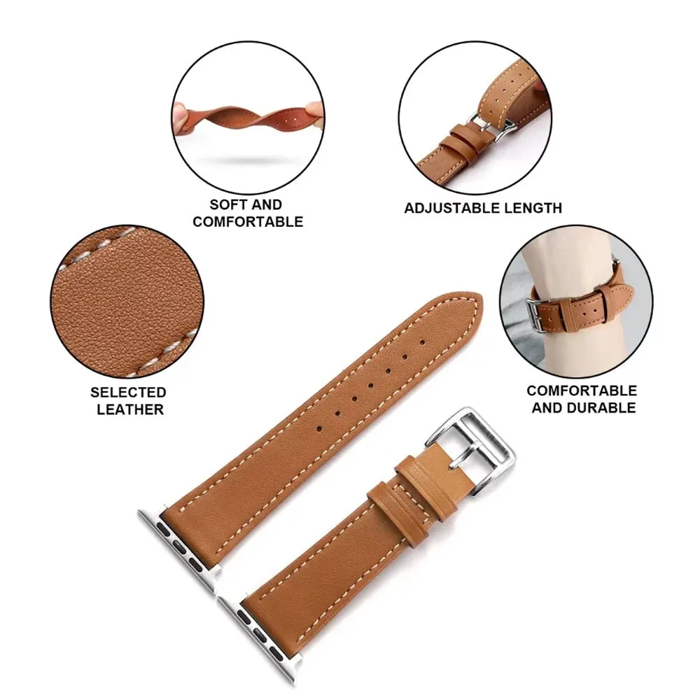 Apple Watch 41mm / 40mm / 38mm | Leather Watch Band Strap | Brown2