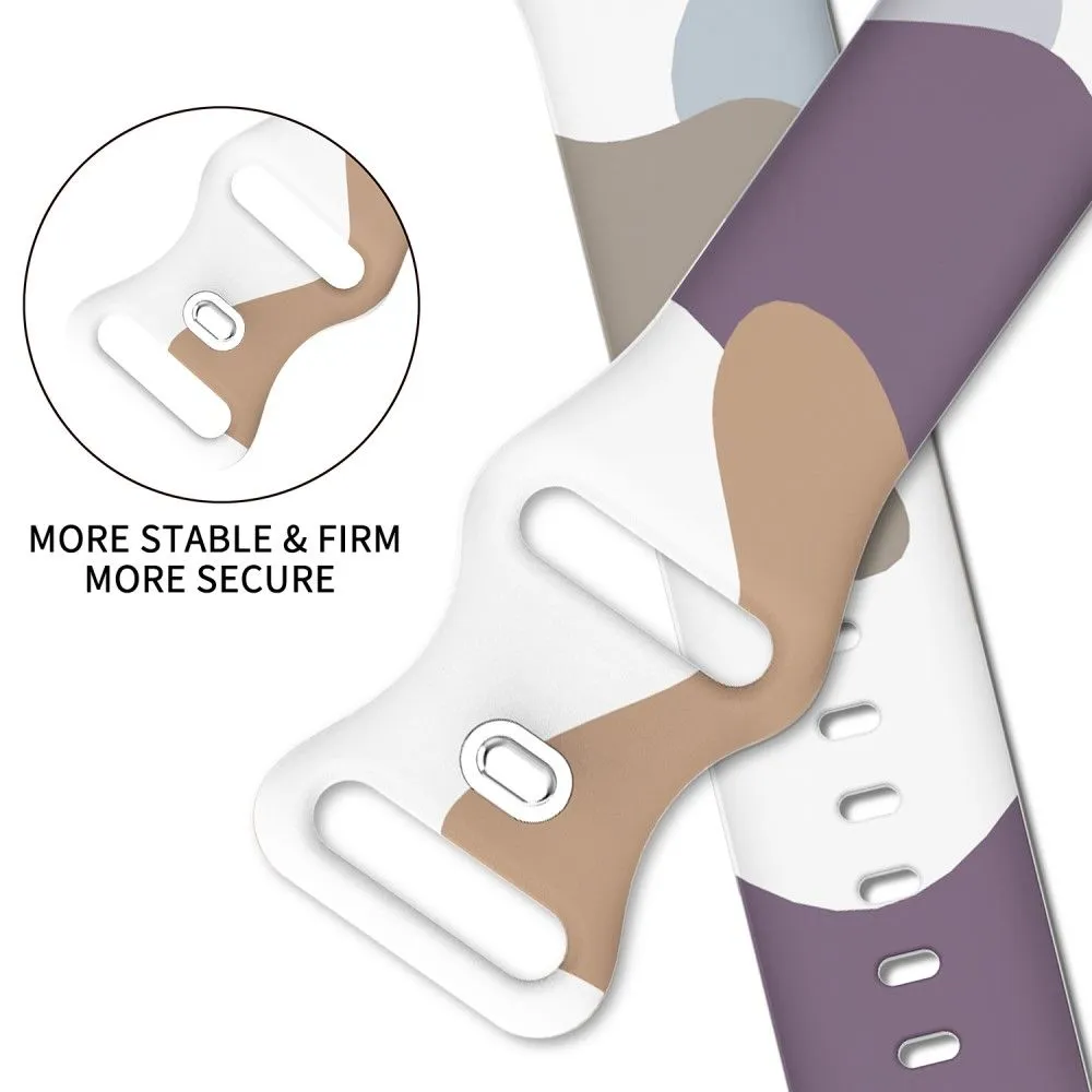 Apple Watch (41mm) morandi silicone watch strap - Morandi Purple / White / Brown