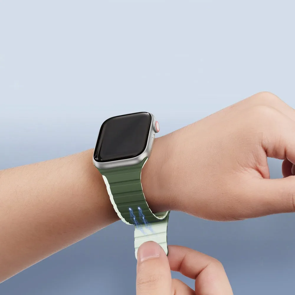 Apple Watch (42/44/SE/45/46/49mm) Dux Ducis LD-Series Magnetisk Silikone Rem - Grøn