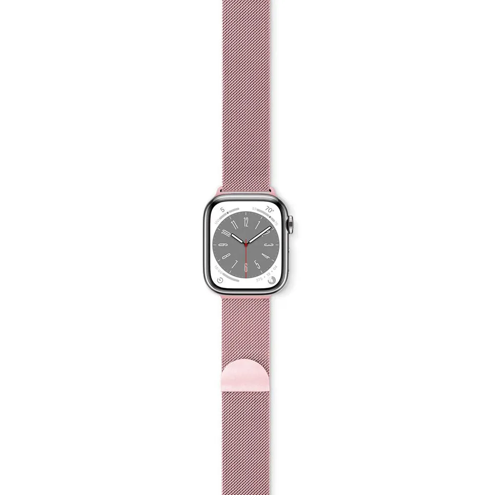 Apple Watch (42/44/SE/45/46/49mm) Epico Milanese Rustfri Stål Rem - Rose Gold