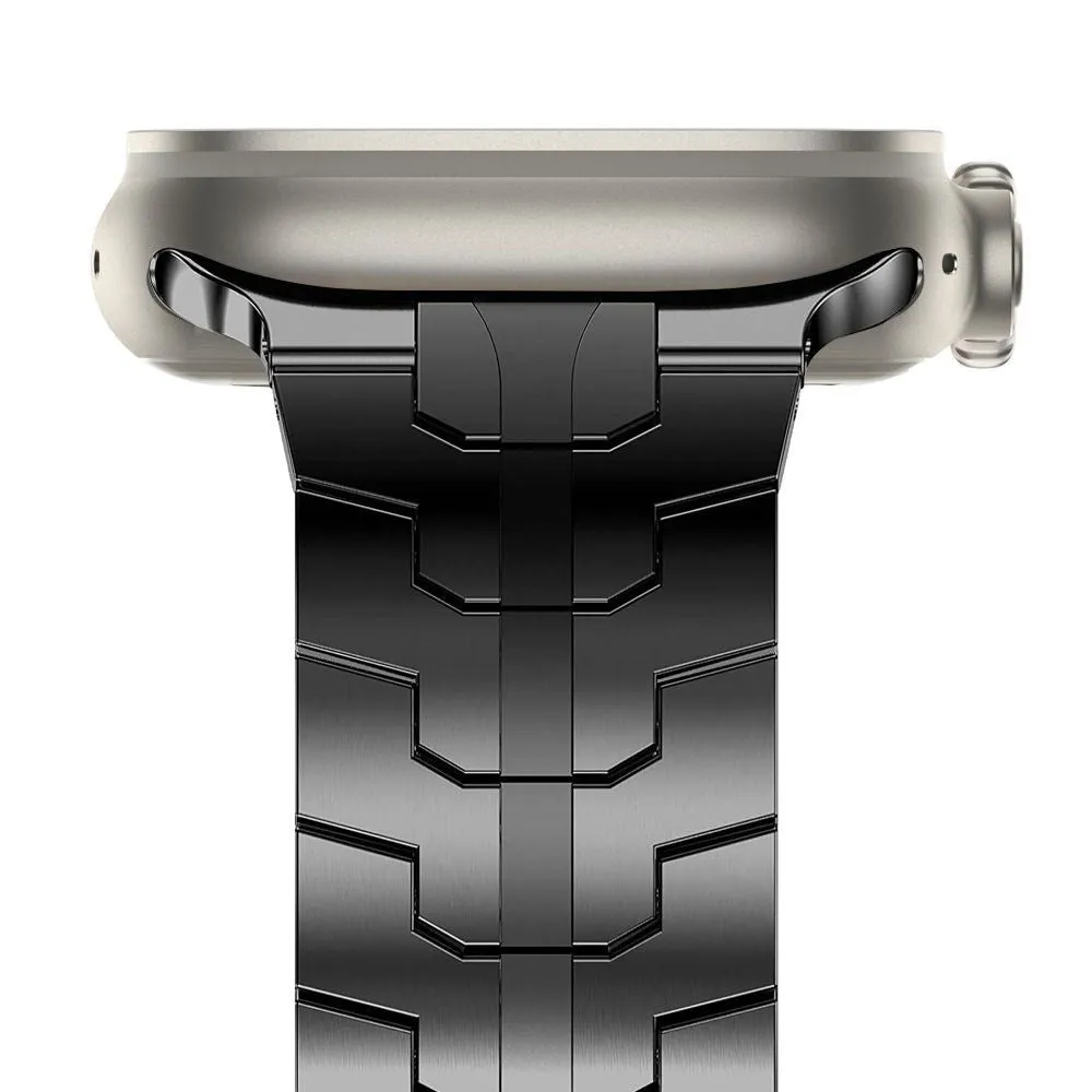 Apple Watch (42/44/SE/45/46/49mm) Tech-Protect Stainless Line Stål Rem - Sort