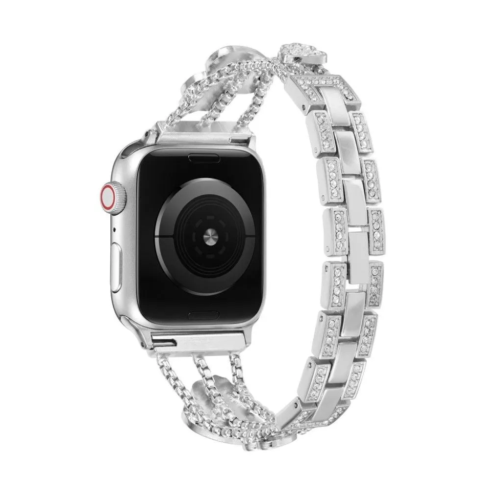 Apple Watch 42mm - 44mm rhinestone gourd décor watch strap - Silver / Grey