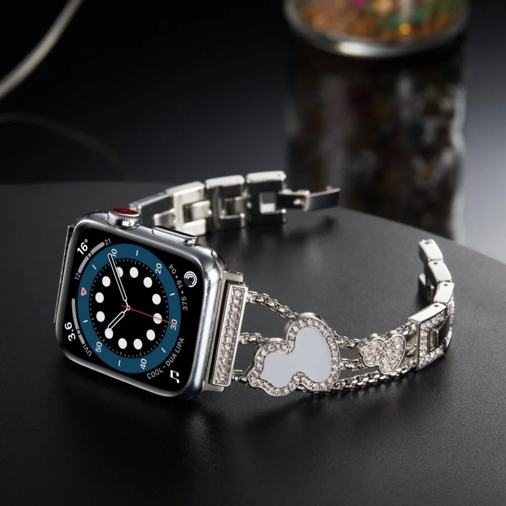 Apple Watch 42mm - 44mm rhinestone gourd décor watch strap - Silver / Grey