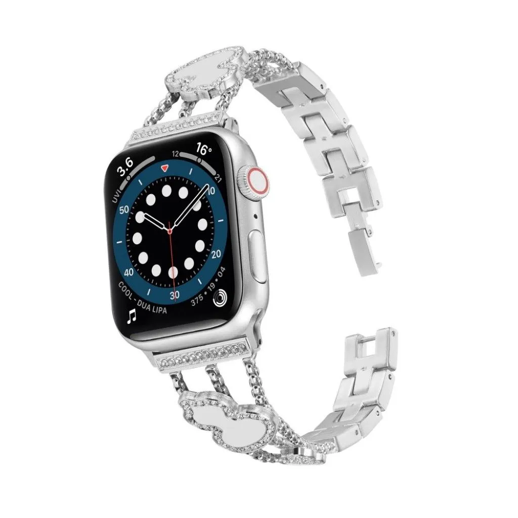 Apple Watch 42mm - 44mm rhinestone gourd décor watch strap - Silver / Grey