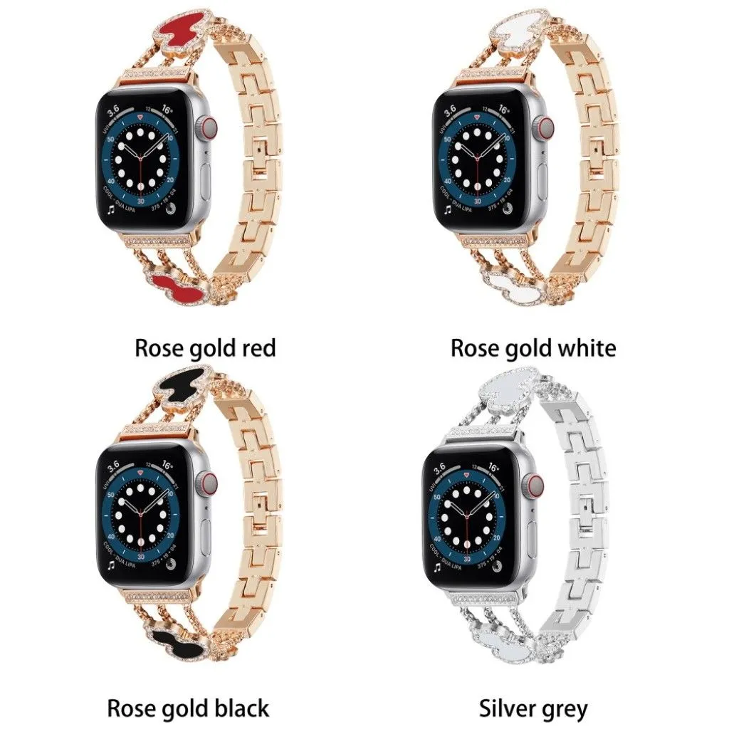 Apple Watch 42mm - 44mm rhinestone gourd décor watch strap - Silver / Grey