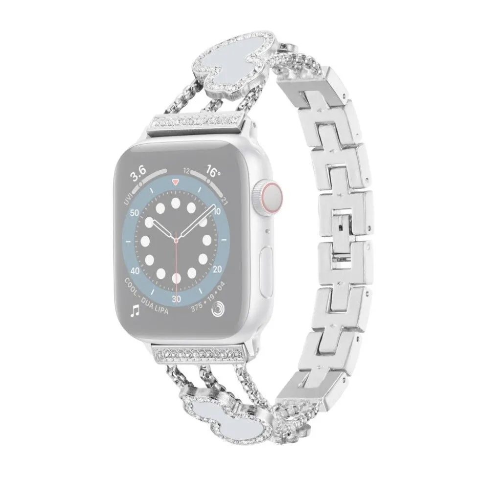 Apple Watch 42mm - 44mm rhinestone gourd décor watch strap - Silver / Grey