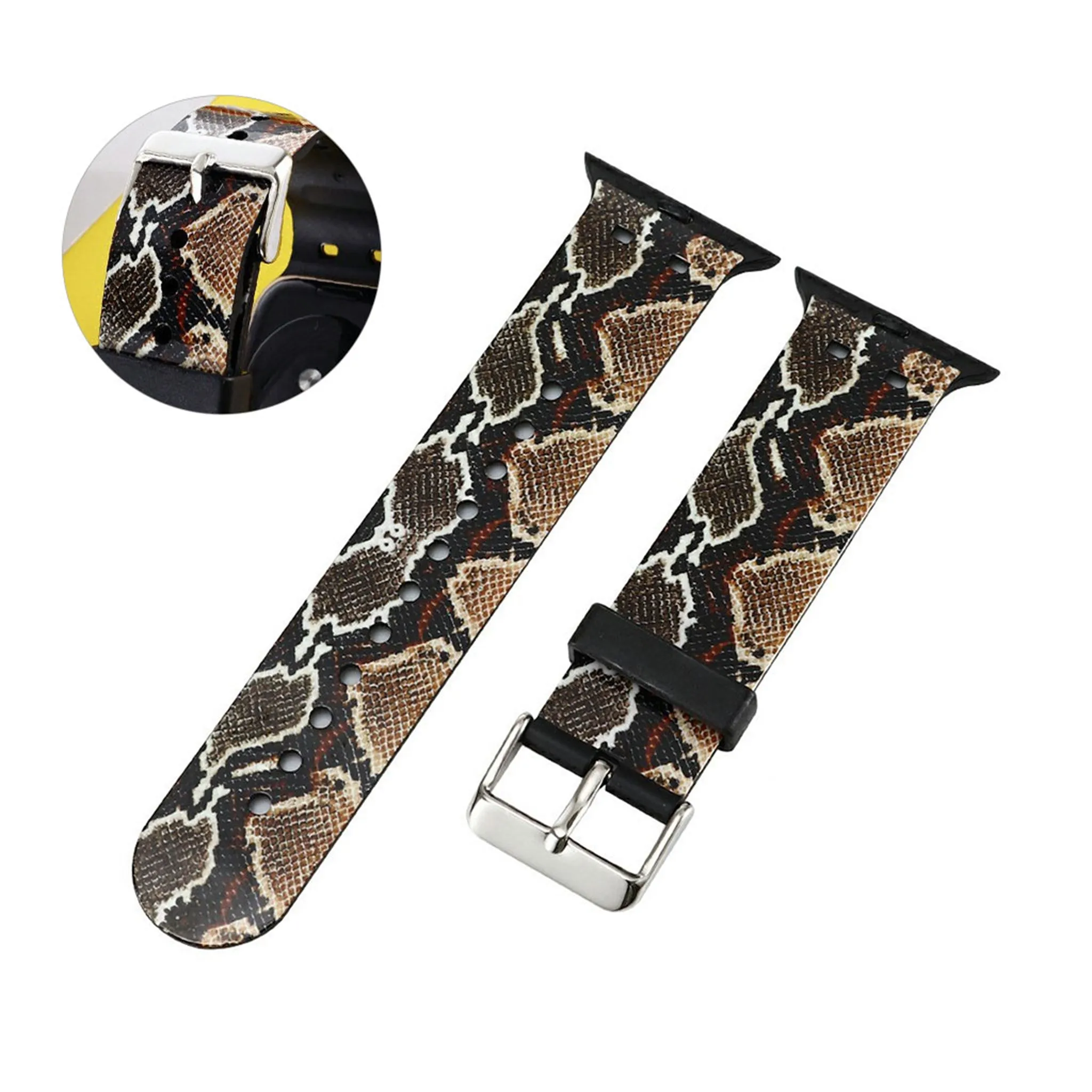 Apple Watch 44mm stylish pattern TPU watch strap - Grey / Snake Pattern