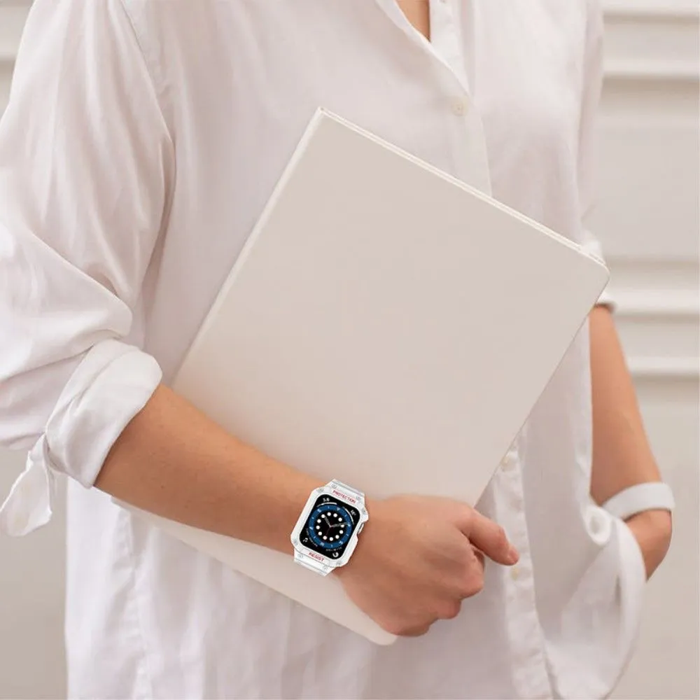Apple Watch (45mm) contrast color TPU watch strap - Matte Transparent / Transparent