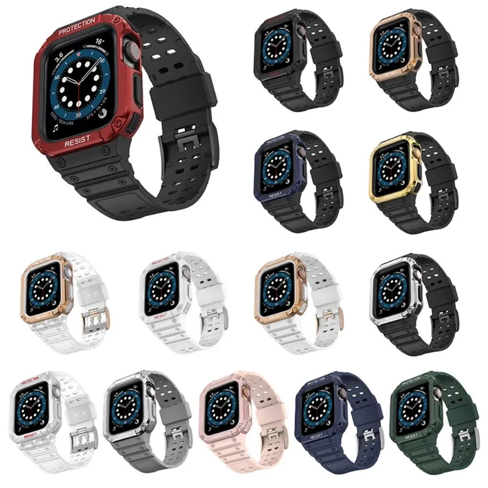 Apple Watch (45mm) contrast color TPU watch strap - Matte Transparent / Transparent