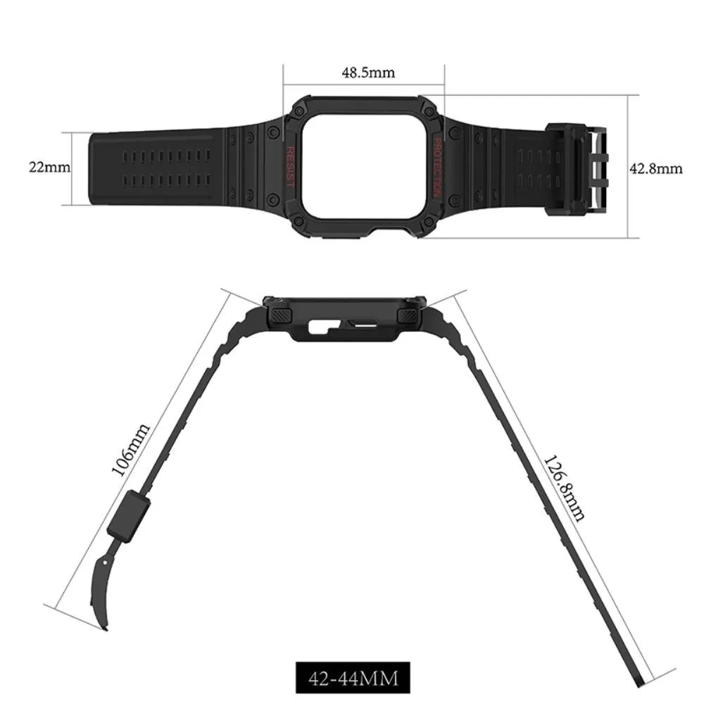 Apple Watch (45mm) contrast color TPU watch strap - Matte Transparent / Transparent