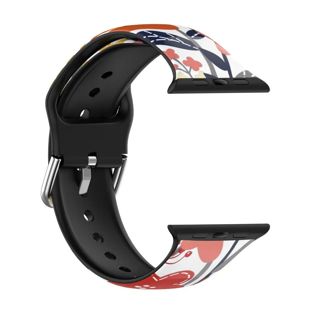 Apple Watch (45mm) IML colorful pattern silicone watch strap - Flower