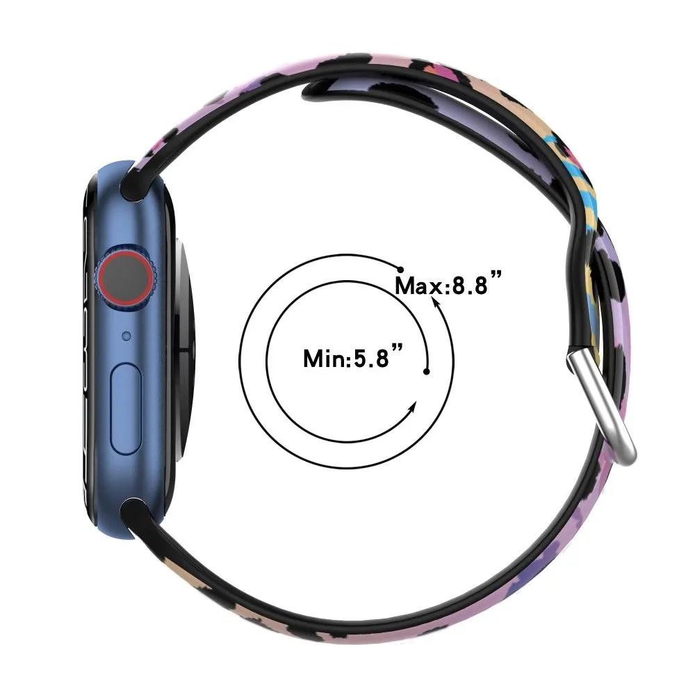 Apple Watch (45mm) IML colorful pattern silicone watch strap - Flower