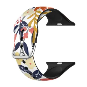 Apple Watch (45mm) IML colorful pattern silicone watch strap - Flower