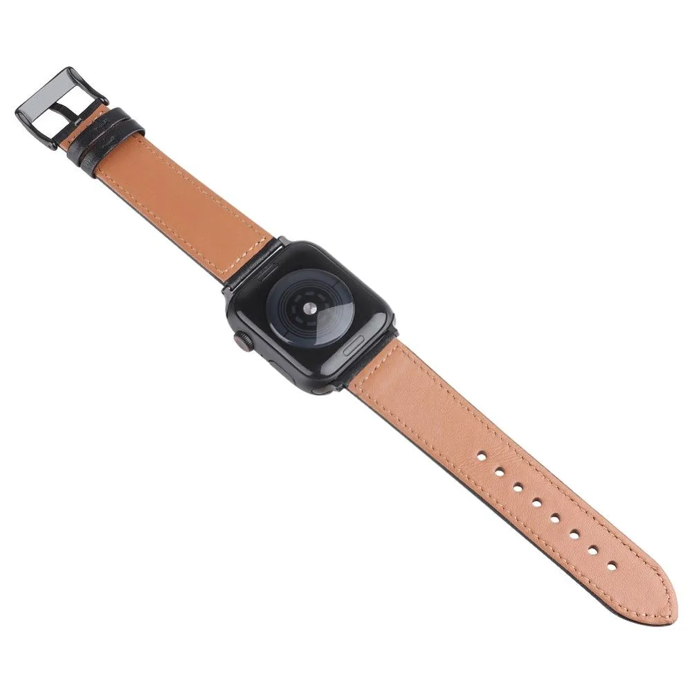 Apple Watch (45mm) ink painting genuine leather watch strap - Brown