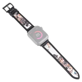 Apple Watch (45mm) ink painting genuine leather watch strap - Brown