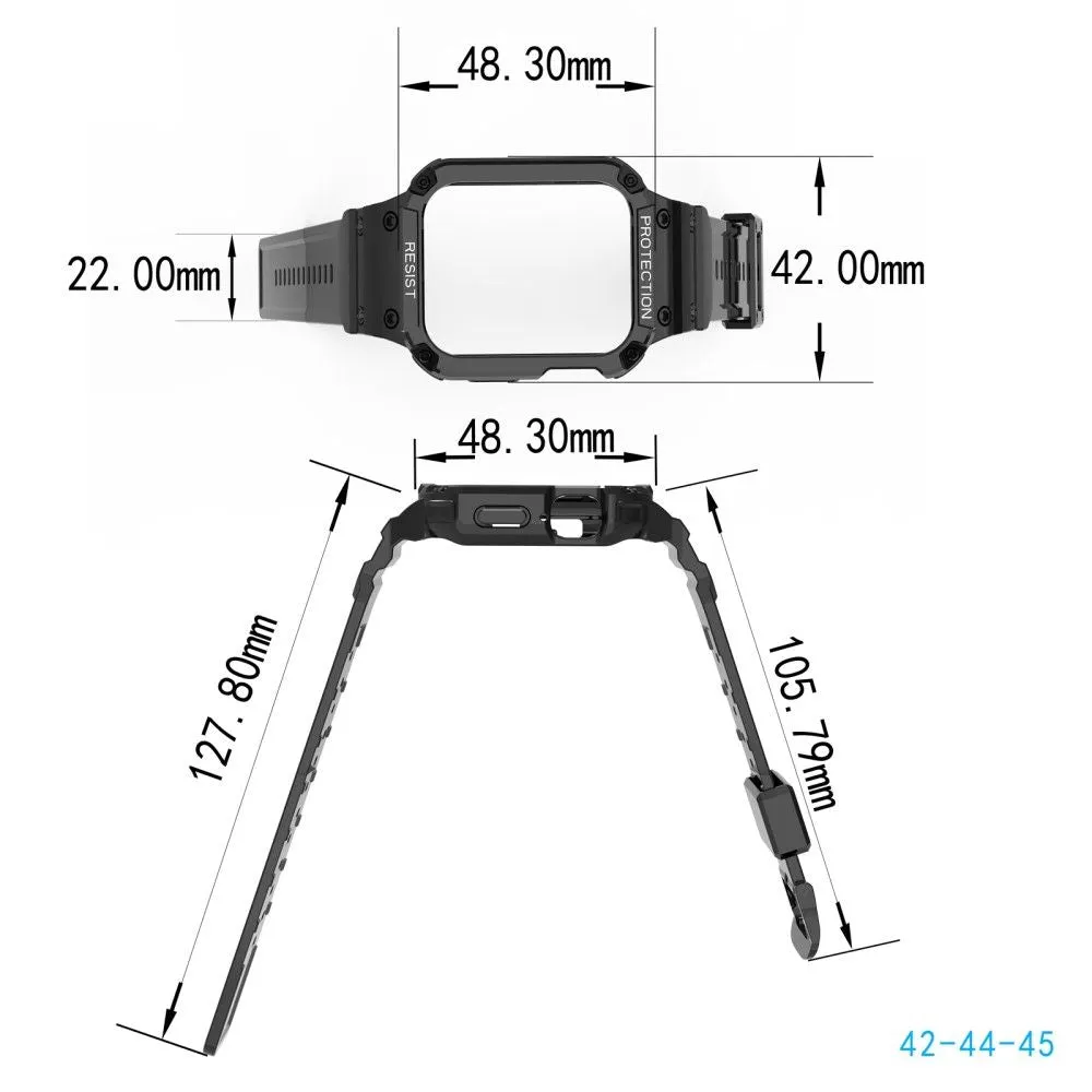 Apple Watch (45mm) integrated cover watch strap - Black