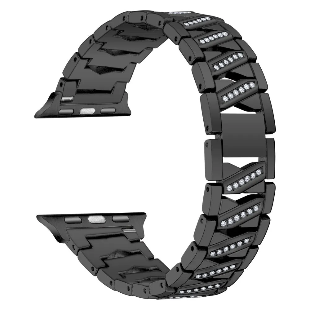 Apple Watch (45mm) rhinestone X design watch strap - Black