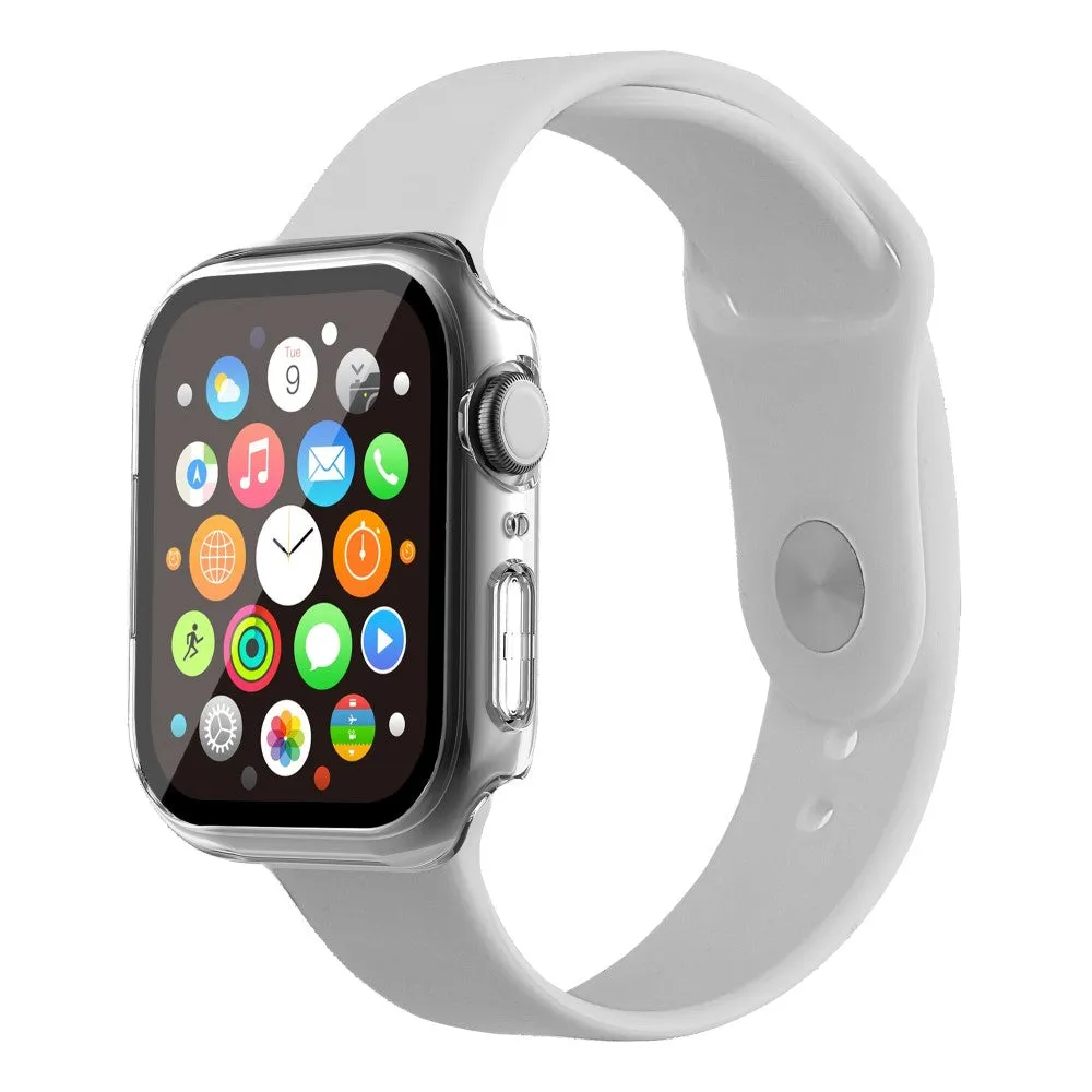 Apple Watch (45mm) silicone watch strap   cover with tempered glass - Transparent / Size: M / L
