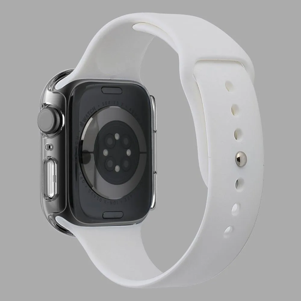 Apple Watch (45mm) silicone watch strap   cover with tempered glass - Transparent / Size: M / L