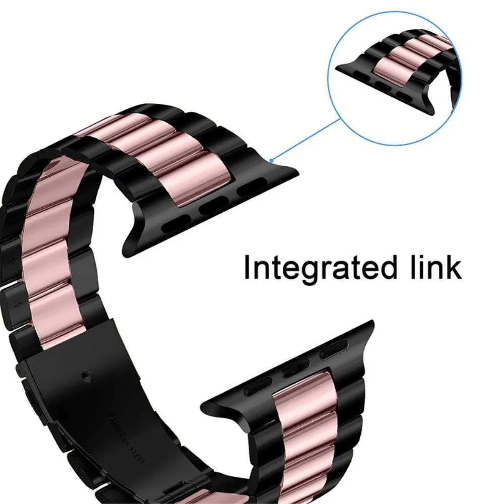 Apple Watch (45mm) stainless steel watch strap - Black / Pink