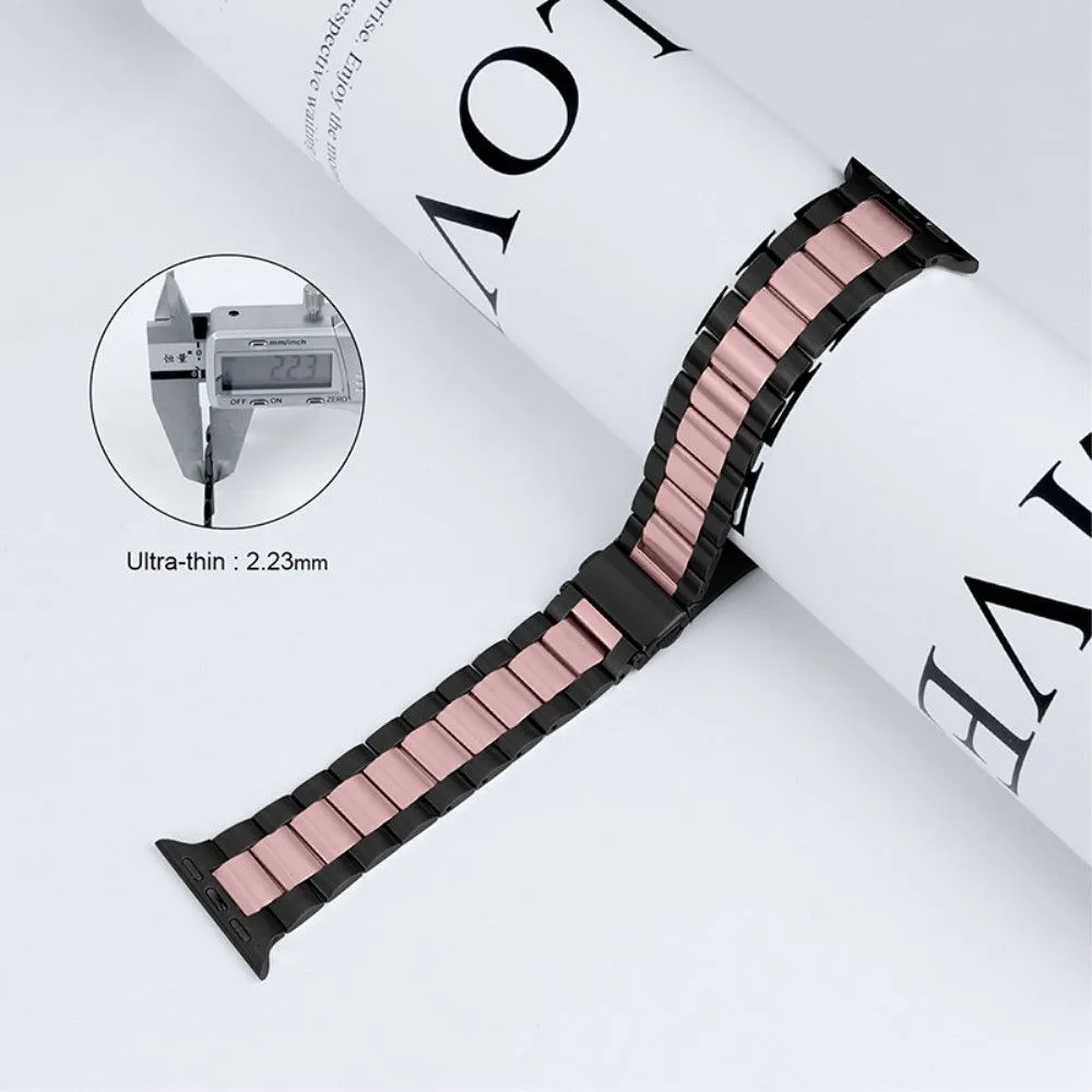 Apple Watch (45mm) stainless steel watch strap - Black / Pink