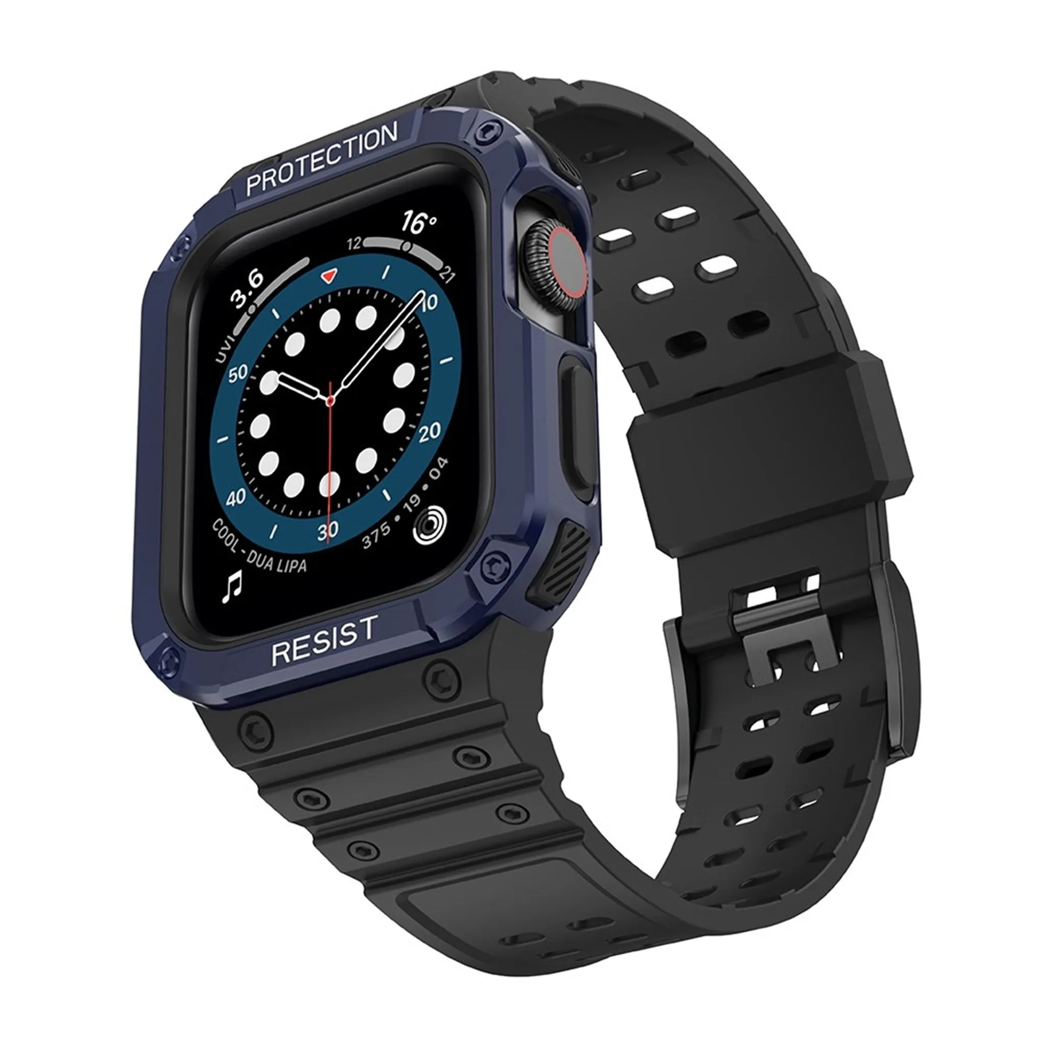 Apple Watch (45mm) TPU watch strap - Black / Blue
