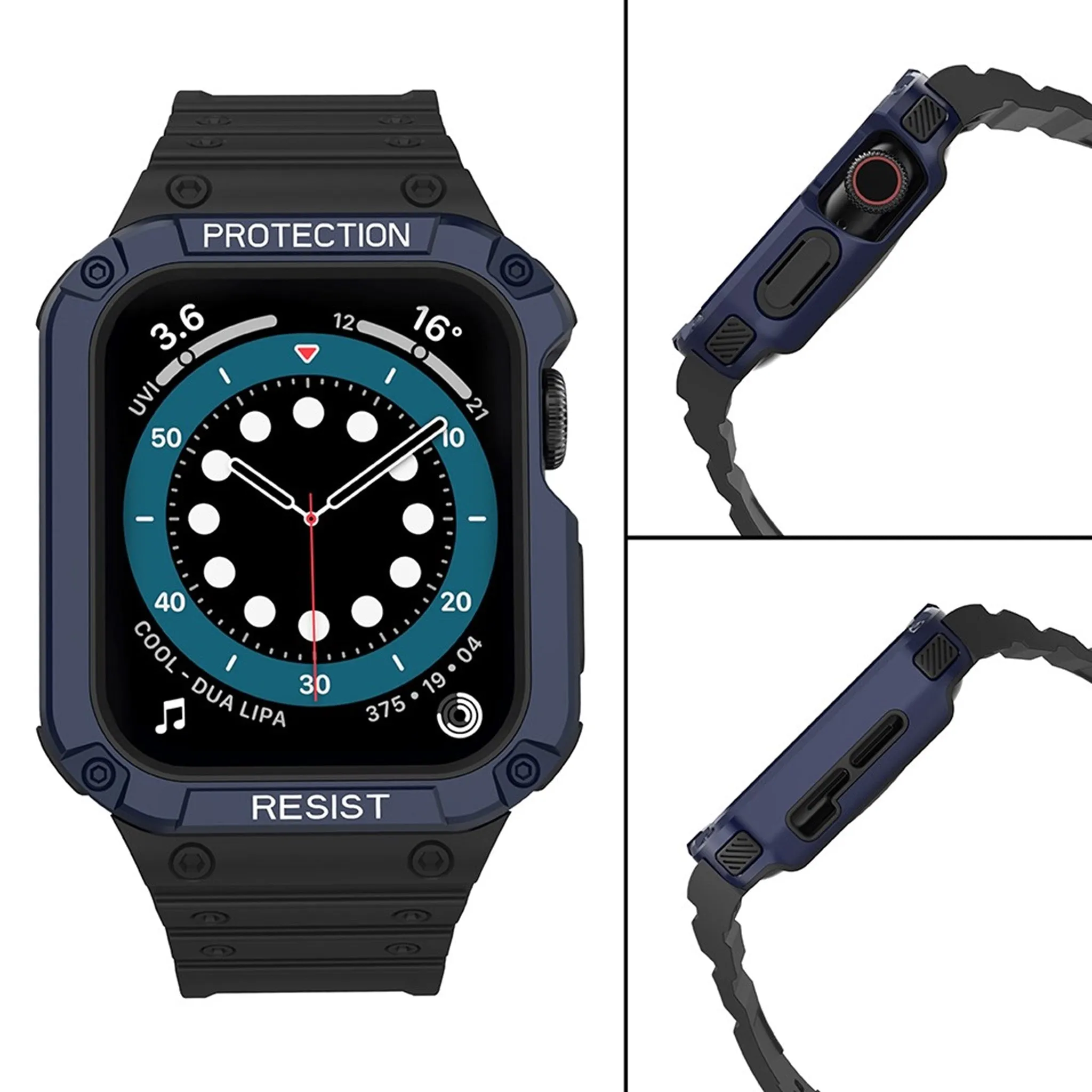 Apple Watch (45mm) TPU watch strap - Black / Blue