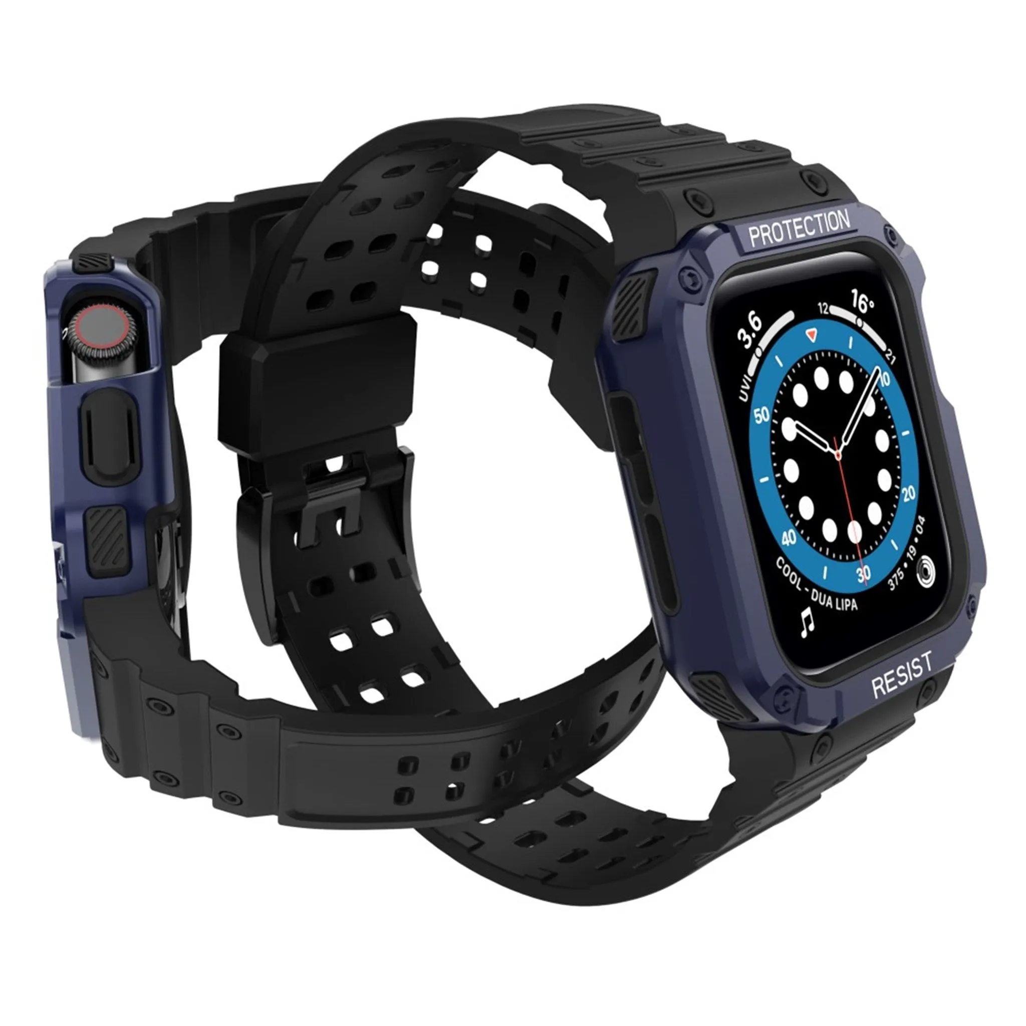 Apple Watch (45mm) TPU watch strap - Black / Blue
