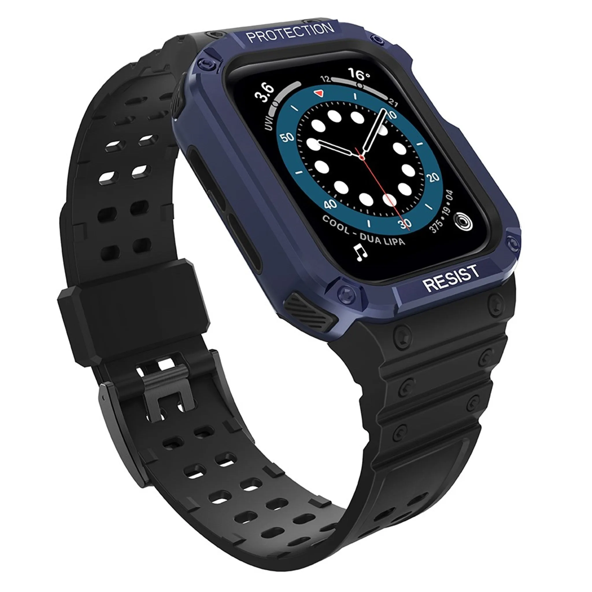 Apple Watch (45mm) TPU watch strap - Black / Blue
