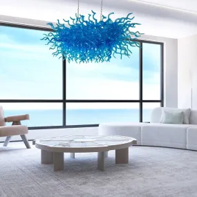 Aqua Light Fixture Designer Lamp LED Lights 100% Hand Blown Glass Chandelier Lighting Kitchen Dining Room Indoor Hanging Lamp