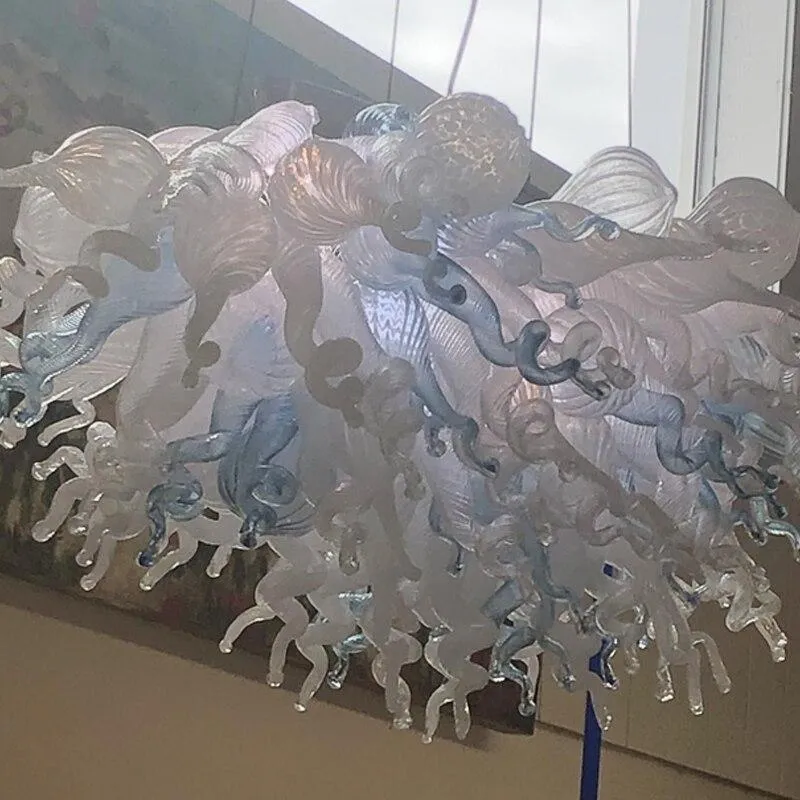Aqua Light Fixture Designer Lamp LED Lights 100% Hand Blown Glass Chandelier Lighting Kitchen Dining Room Indoor Hanging Lamp