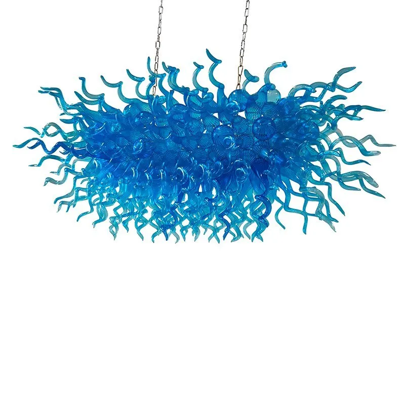 Aqua Light Fixture Designer Lamp LED Lights 100% Hand Blown Glass Chandelier Lighting Kitchen Dining Room Indoor Hanging Lamp