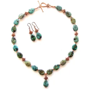 Babylon: African Turquoise Pendant Necklace Set