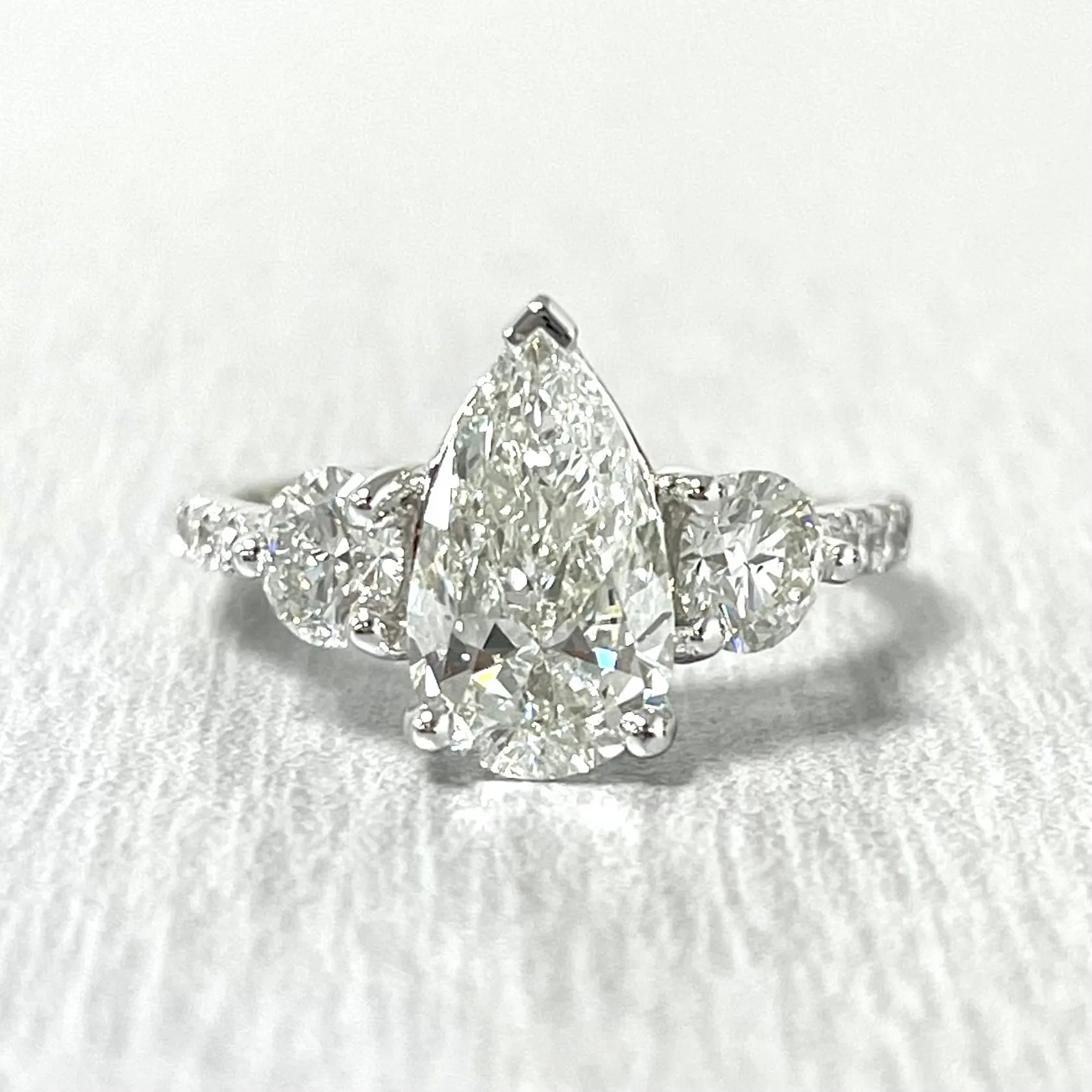 Beauvince Reina Engagement Ring (1.50 ct Pear Shape ISI1 GIA Diamond)  in White Gold
