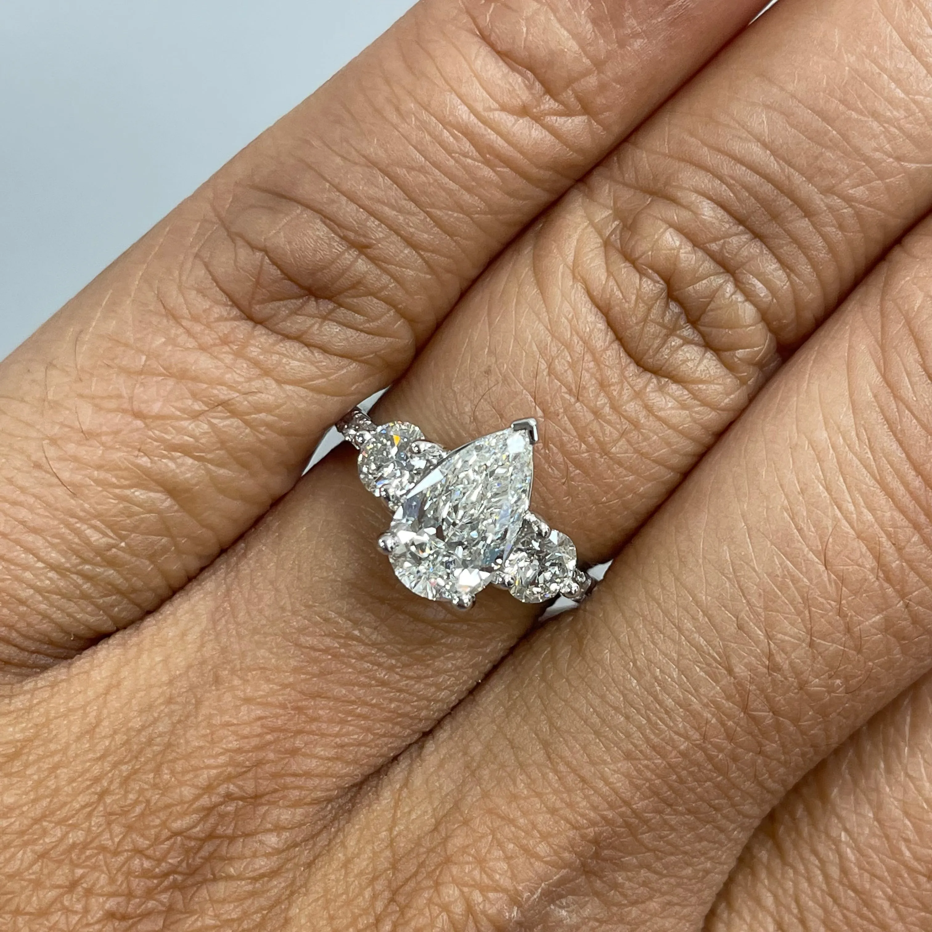 Beauvince Reina Engagement Ring (1.50 ct Pear Shape ISI1 GIA Diamond)  in White Gold